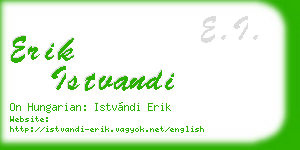erik istvandi business card